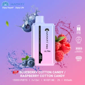 Hayati Pro Ultra 15000: Blueberry Cotton Candy / Raspberry Cotton Candy