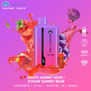 Hayati Pro Ultra 15000: Grape Gummy Bear / Strawberry Gummy Bear